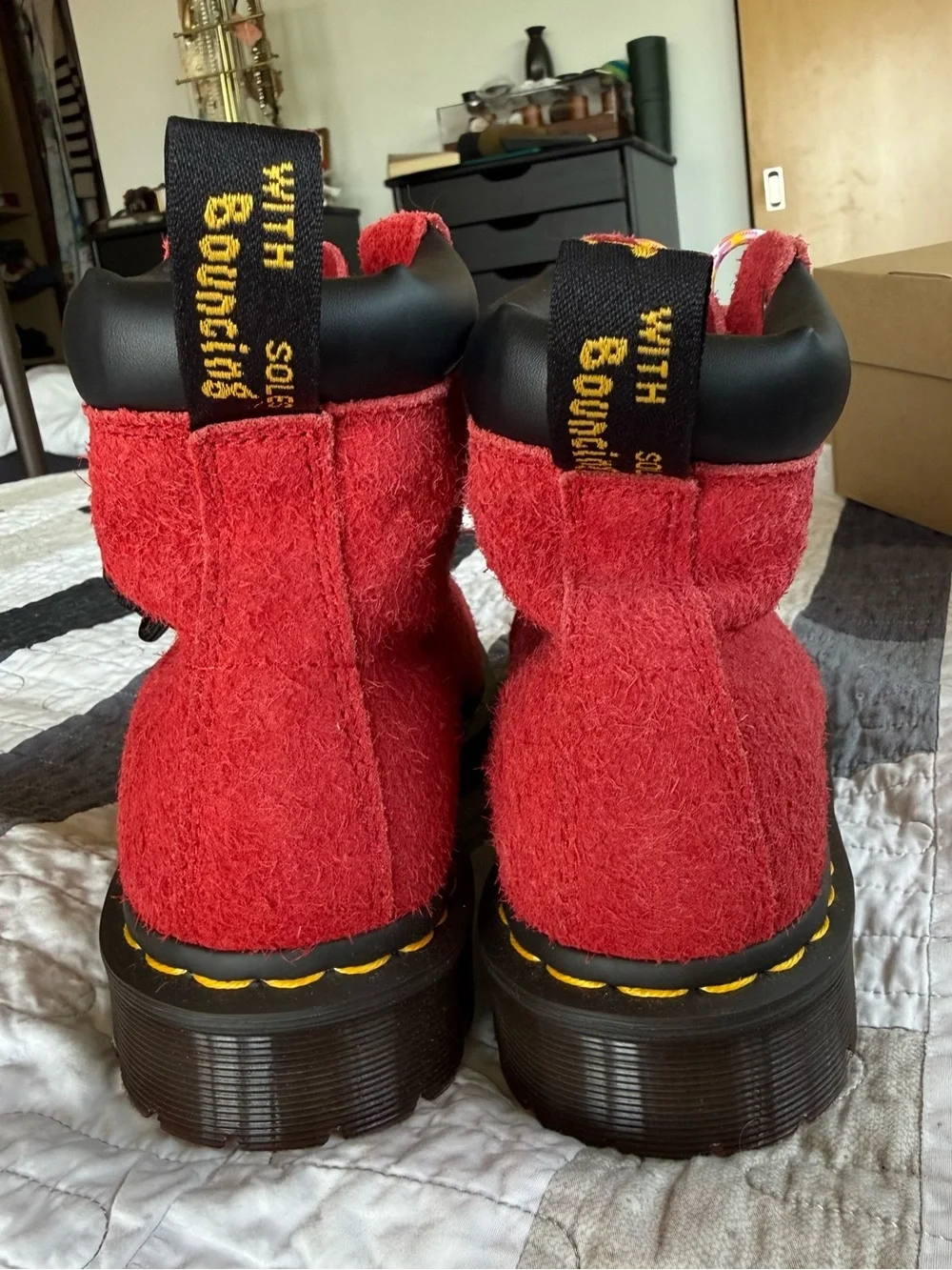 Dr. Marten AirWair Red Suede Hiking-Style Boots